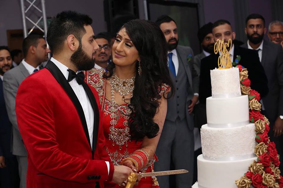 Bespoke red lehenga choli for punjabi wedding in London