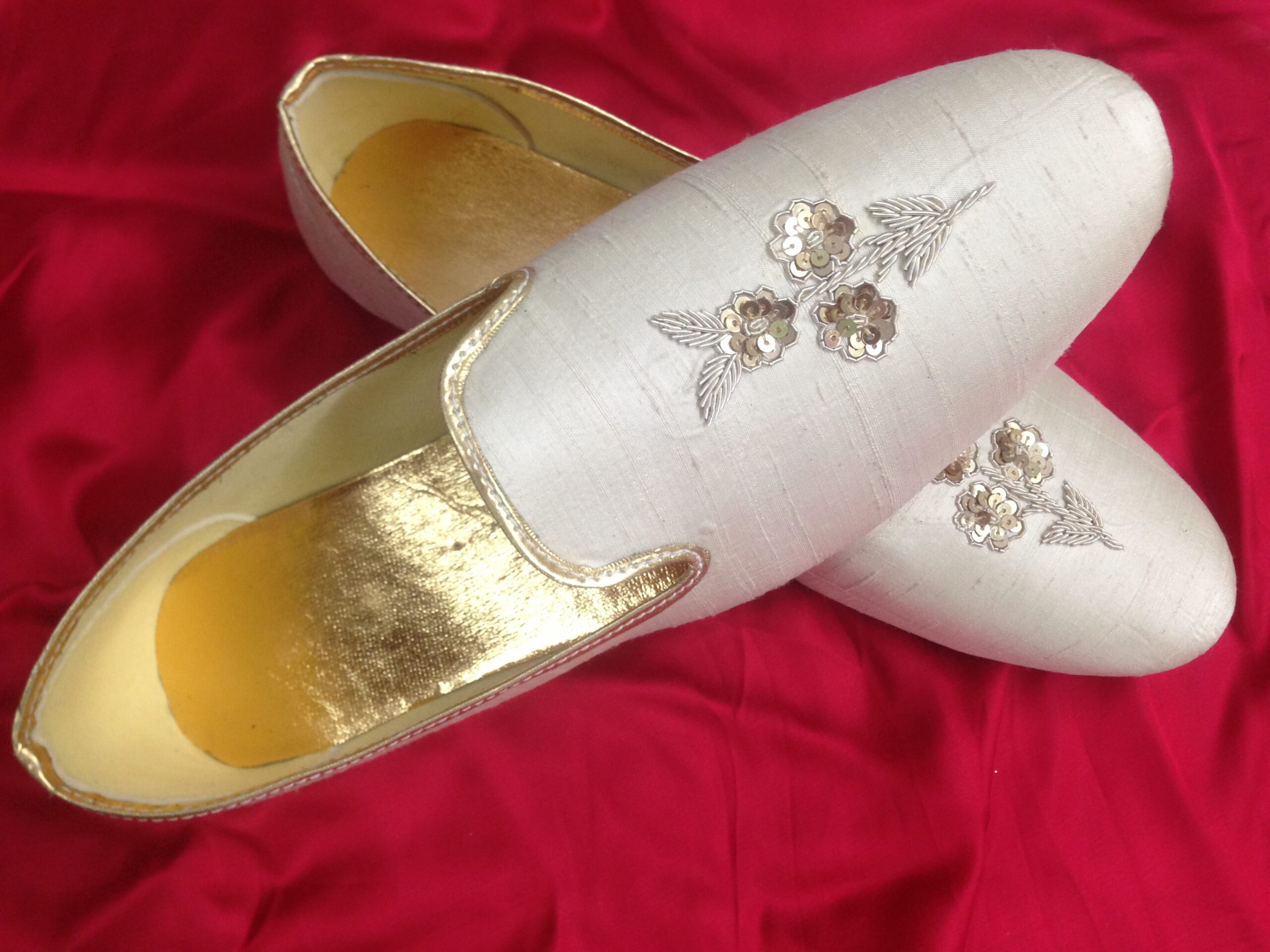 Custom made wedding mojri/shoe with zardosi work